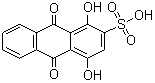 CAS # 145-48-2, 1,4-Dihydroxyanthraquinone-2-sulfonic acid, 9,10-Dihydro-1,4-dihydroxy-9,10-dioxoanthracene-2-sulphonic acid
