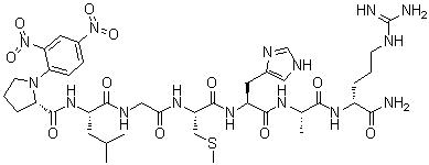 CAS 登录号：145224-98-2, 1-(2,4-二硝基苯基)-L-脯氨酰-L-亮氨酰甘氨酰-S-甲基-L-半胱氨酰-L-组氨酰-L-丙氨酰-D-精氨酰胺