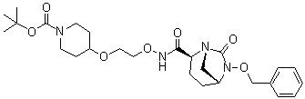 CAS 登录号：1452466-35-1, 4-[2-[[[[(1R,2S,5R)-7-氧代-6-(苯基甲氧基)-1,6-二氮杂双环[3.2.1]辛烷-2-基]羰基]氨基]氧基]乙氧基]-1-哌啶羧酸叔丁酯
