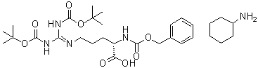 structure of CAS# 145315-39-5, N5-[二[[叔丁氧羰基]氨基]亚甲基]-N2-[(苯基甲氧基)羰基]-L-鸟氨酸环己胺盐
