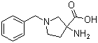 structure of CAS# 145602-87-5, 3-氨基-1-苄基吡咯烷-3-羧酸