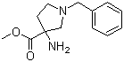 structure of CAS# 145602-88-6, 3-氨基-1-苄基吡咯烷-3-羧酸甲酯
