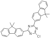 structure of CAS# 1459162-69-6, 2-Chloro-4,6-bis(9,9-dimethyl-9H-fluoren-2-yl)-1,3,5-triazine