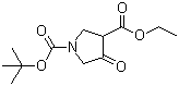 structure of CAS# 146256-98-6, N-叔丁氧羰基-4-氧代-3-吡咯烷甲酸乙酯