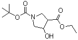 structure of CAS# 146256-99-7, 1-叔丁氧羰基-4-羟基吡咯烷-3-羧酸乙酯