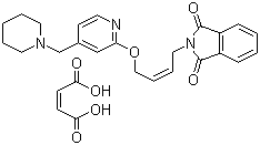 structure of CAS# 146447-26-9, N-[顺-4-[4-(N-哌啶甲基)吡啶-2-氧]-2-丁烯-1-基]邻苯二甲酰亚胺 顺丁烯二酸盐