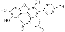 CAS 登录号：146905-24-0, 3-(4-羟基苯基)-1,2,4,7,8-二苯并呋喃五醇 1,2-二乙酸酯