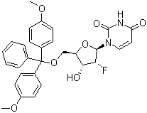 structure of CAS# 146954-74-7, 5'-O-[双(4-甲氧基苯基)(苯基)甲基]-2'-脱氧-2'-氟尿苷