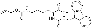 structure of CAS# 146982-27-6, N-[(9H-芴-9-甲氧基)羰基]-N'-[(2-丙烯氧基)羰基]-L-赖氨酸