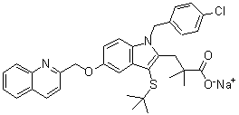 structure of CAS# 147030-01-1, Quiflapon sodium