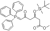 CAS 登录号：147118-35-2, (3R)-叔丁基二甲硅氧基-5-氧代-6-三苯基膦烯己酸甲酯