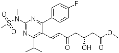structure of CAS# 147118-39-6, (+)-(3R)-7-[4-(4-氟苯基)-6-异丙基-2-(N-甲基-N-甲磺酰氨基)嘧啶-5-基]-3-羟基-5-氧代-(6E)-己烯酸甲酯