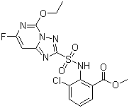 CAS # 147150-35-4, Cloransulam-methyl, Methyl 3-chloro-2-[(5-ethoxy-7-fluoro-[1,2,4]triazolo[5,1-c]pyrimidin-2-yl)sulfonylamino]benzoate