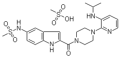 structure of CAS# 147221-93-0, 地拉夫定甲磺酸盐