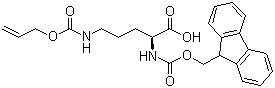 structure of CAS# 147290-11-7, N2-Fmoc-N5-烯丙氧基羰基-L-鸟氨酸