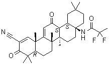 structure of CAS# 1474034-05-3, N-(2-氰基-3,12-二氧代-28-去甲齐墩果-1,9(11)-二烯-17-基)-2,2-二氟丙酰胺