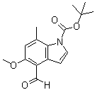 structure of CAS# 1481631-51-9, 4-甲酰基-5-甲氧基-7-甲基-1H-吲哚-1-羧酸叔丁酯