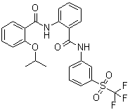 structure of CAS# 1482500-76-4, 2-[[2-(1-Methylethoxy)benzoyl]amino]-N-[3-[(trifluoromethyl)sulfonyl]phenyl]benzamide