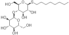 structure of CAS# 148616-91-5, 辛基 4-O-alpha-D-吡喃葡萄糖基-1-硫代-beta-D-吡喃葡萄糖苷