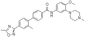 CAS # 148672-13-3, GR 127935, N-[4-Methoxy-3-(4-methyl-1-piperazinyl)phenyl]-2'-methyl-4'-(5-methyl-1,2,4-oxadiazol-3-yl)-[1,1'-biphenyl]-4-carboxamide