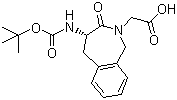 structure of CAS# 148842-86-8, (S)-4-[(叔丁氧羰基)氨基]-1,3,4,5-四氢-3-氧代-2H-2-苯并氮杂卓-2-乙酸