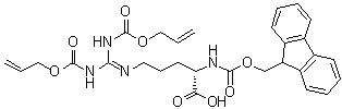 structure of CAS# 148893-34-9, N5-[二[[(2-丙烯基氧基)羰基]氨基]亚甲基]-N2-[芴甲氧羰基]-L-鸟氨酸