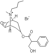 CAS # 149-64-4, Scopolamine butylbromide, (-)-N-Butylscopolamine bromide, Hyoscine N-butyl bromide