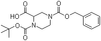 structure of CAS# 149057-19-2, 4-(苄氧羰基)-1-(叔丁氧羰基)哌嗪-2-羧酸