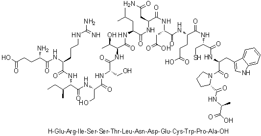 CAS 登录号：1491970-61-6, L-alpha-谷氨酰-L-精氨酰-L-异亮氨酰-L-丝氨酰-L-丝氨酰-L-苏氨酰-L-亮氨酰-L-天冬氨酰胺酰-L-alpha-天冬氨酰-L-alpha-谷氨酰-L-半胱氨酰-L-色氨酰-L-脯氨酰-L-丙氨酸
