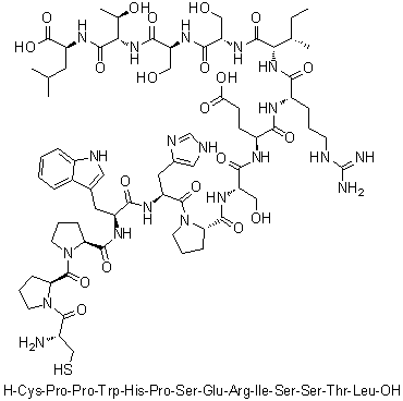 CAS 登录号：1491970-81-0, L-半胱氨酰-L-脯氨酰-L-脯氨酰-L-色氨酰-L-组氨酰-L-脯氨酰-L-丝氨酰-L-alpha-谷氨酰-L-精氨酰-L-异亮氨酰-L-丝氨酰-L-丝氨酰-L-苏氨酰-L-亮氨酸