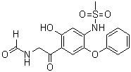 structure of CAS# 149457-03-4, N-[4-[(甲酰氨基)乙酰基]-5-羟基-2-苯氧基苯基]甲烷磺酰胺
