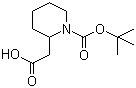 structure of CAS# 149518-50-3, 1-叔丁氧羰基-2-哌啶乙酸