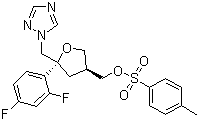 CAS # 149809-43-8, (5R-cis)-Toluene-4-sulfonic acid 5-(2,4-difluorophenyl)-5-(1H-1,2,4-triazol-1-yl)methyltetrahydrofuran-3-ylmethyl ester, [(3S,5R)-5-(2,4-difluorophenyl)-5-(1,2,4-triazol-1-ylmethyl)oxolan-3-yl]methyl 4-methylbenzenesulfonate