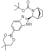CAS # 1499193-75-7, (1R,3S,4S)-3-[6-(5,5-Dimethyl-1,3,2-dioxaborinan-2-yl)-1H-benzimidazol-2-yl]-2-azabicyclo[2.2.1]heptane-2-carboxylic acid 1,1-dimethylethyl ester