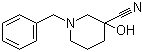 1-Benzyl-3-hydroxypiperidine-3-carbonitrile molecular structure (CAS 150018-99-8)