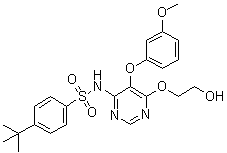 structure of CAS# 150725-87-4, 4-叔丁基-N-[6-(2-羟基乙氧基)-5-(3-甲氧基苯氧基)-4-嘧啶基]苯磺酰胺