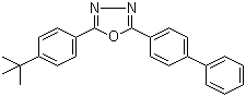 structure of CAS# 15082-28-7, 2-(4'-叔丁苯基)-5-(4'-联苯基)-1,3,4-恶二唑