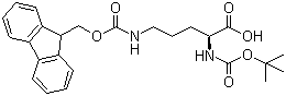 structure of CAS# 150828-96-9, N-叔丁氧羰基-N'-芴甲氧羰基-L-鸟氨酸
