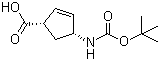 structure of CAS# 151907-79-8, (-)-(1S,4R)-N-叔丁氧羰基-4-氨基环戊-2-烯-1-甲酸
