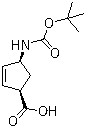 structure of CAS# 151907-80-1, (1R,4S)-4-(tert-Butoxycarbonylamino)cyclopent-2-ene-1-carboxylic acid