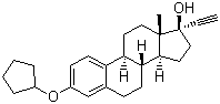 CAS # 152-43-2, Quinestrol, 17a-Ethynylestradiol 3-cyclopentyl ether, 17a-Ethynyl-1,3,5(10)-estratriene-3,17b-diol 3-cyclopentyl ether