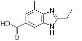 structure of CAS# 152628-03-0, 4-Methyl-2-n-propyl-1H-benzimidazole-6-carboxylic acid