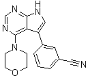 structure of CAS# 1527473-33-1, 3-[4-(4-吗啉基)-7H-吡咯并[2,3-d]嘧啶-5-基]苯甲腈
