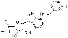 structure of CAS# 152918-18-8, N6-(3-碘苄基)腺苷-5'-N-甲基糖酰胺
