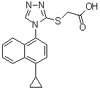 CAS # 1533519-93-5, 2-[[4-(4-Cyclopropylnaphthalen-1-yl)-4H-1,2,4-triazol-3-yl]thio]acetic acid