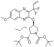 CAS 登录号：1535213-67-2, (2S,3S,4R)-4-[[3-(1,1-二氟-2-丙烯-1-基)-7-甲氧基-2-喹喔啉基]氧基]-3-丙基-1,2-吡咯烷二甲酸二叔丁酯