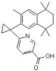 structure of CAS# 153559-76-3, 6-[1-(5,6,7,8-Tetrahydro-3,5,5,8,8-pentamethyl-2-naphthalenyl)cyclopropyl]-3-pyridinecarboxylic acid