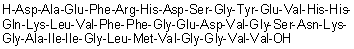 CAS # 154362-03-5, L-alpha-Aspartyl-L-alanyl-L-alpha-glutamyl-L-phenylalanyl-L-arginyl-L-histidyl-L-alpha-aspartyl-L-serylglycyl-L-tyrosyl-L-alpha-glutamyl-L-valyl-L-histidyl-L-histidyl-L-glutaminyl-L-lysyl-L-leucyl-L-valyl-L-phenylalanyl-L-phenylalanylglycyl-L-alpha-glutamyl-L-alpha-aspartyl-L-valylglycyl-L-seryl-L-asparaginyl-L-lysylglycyl-L-alanyl-L-isoleucyl-L-isoleucylglycyl-L-leucyl-L-methionyl-L-valylglycylglycyl-L-valyl-L-valine