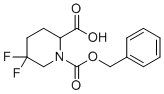 structure of CAS# 1543789-74-7, 1-((Benzyloxy)carbonyl)-5,5-difluoropiperidine-2-carboxylic acid