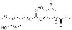 CAS # 154418-15-2, Methyl 3-O-feruloylquinate, (1S,3R,4R,5R)-1,3,4-Trihydroxy-5-[[(2E)-3-(4-hydroxy-3-methoxyphenyl)-1-oxo-2-propen-1-yl]oxy]cyclohexanecarboxylic acid methyl ester